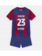 Barcelona Jules Kounde #23 Domácí dres pro děti 2023-24 Krátký Rukáv (+ trenýrky)